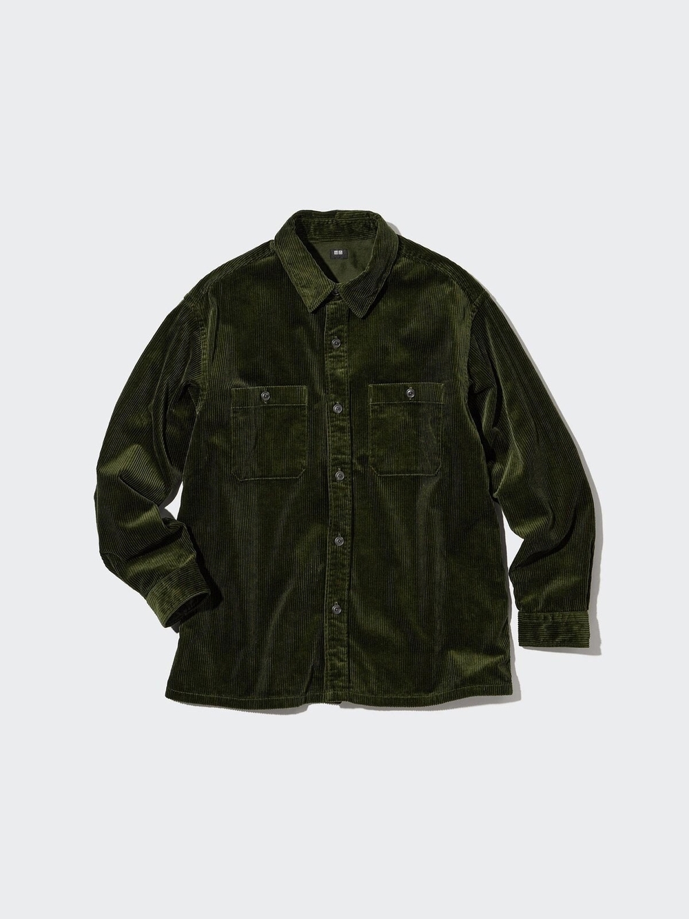 Uniqlo Corduroy Work Long-Sleeve Shirt - Unisex/Mens - Olive